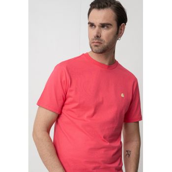 Tricou regular fit cu decolteu la baza gatului