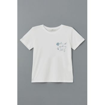 Tricou regular fit cu imprimeu pe piept