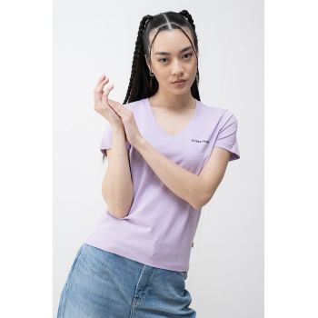 Tricou slim fit cu decolteu in V America