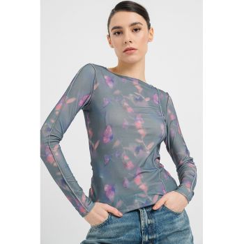 Bluza semi-transparenta cu imprimeu Deuphine