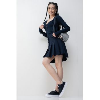 Bluza slim fit cu decolteu in V