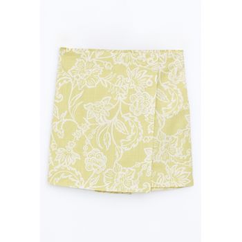 Fusta-pantalon cu model floral