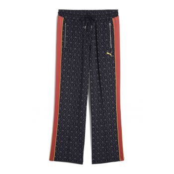 Pantaloni relaxed fit cu logo si buzunare cu fermoar