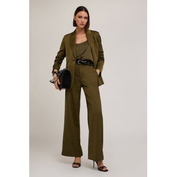 Pantaloni satinati cu croiala ampla