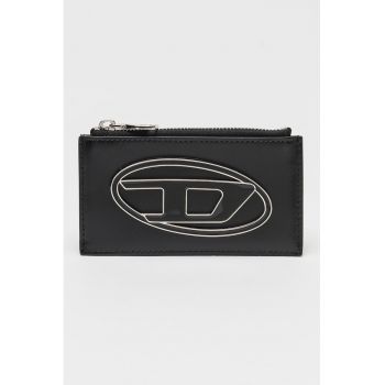 Portcart de piele cu logo metalic