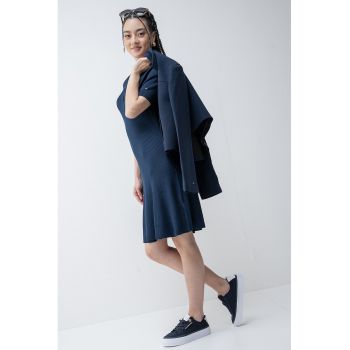 Rochie polo striata cu maneci scurte