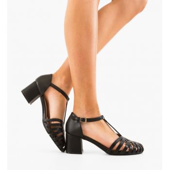 Sandale cu toc Salma Negre