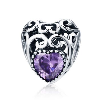 Talisman din argint Vintage Birthstone - Februarie