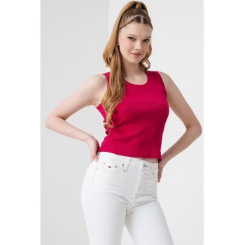Top slim fit cu detaliu logo