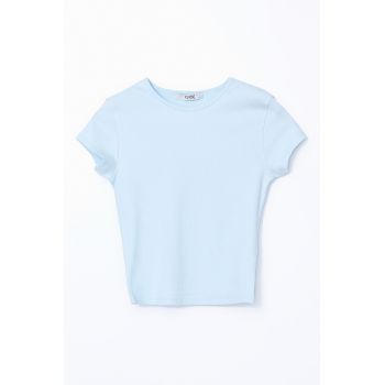 Tricou crop din amestec de bumbac