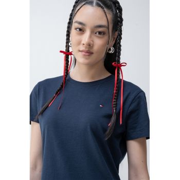 Tricou de bumbac organic cu decolteu la baza gatului