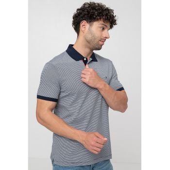Tricou polo de bumbac cu dungi