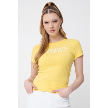 Tricou slim fit cu imprimeu logo