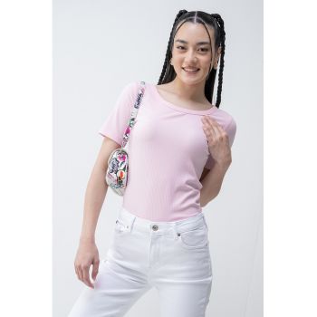 Tricou slim fit striat