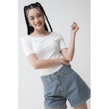 Tricou slim fit striat