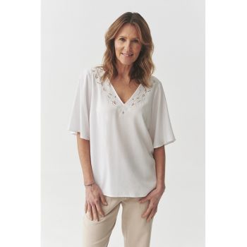 Bluza din lyocell cu maneci medi fluture