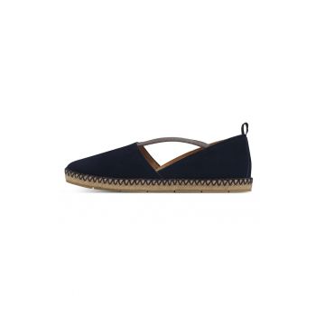 Espadrile de piele cu varf rotund