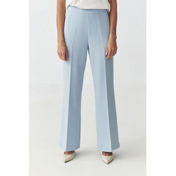 Pantaloni drepti cu fermoar lateral