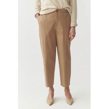Pantaloni drepti cu model uni