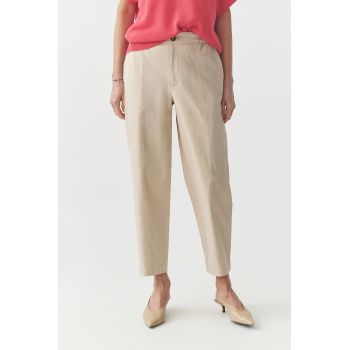 Pantaloni drepti cu model uni