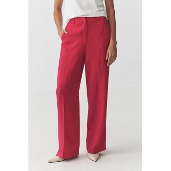 Pantaloni drepti din amestec de in