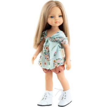 Papusa Roxane, 32 cm, in bluza vernil cu floricele - Amigas, Paola Reina