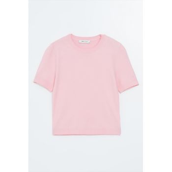 Pulover slim fit cu maneci scurte