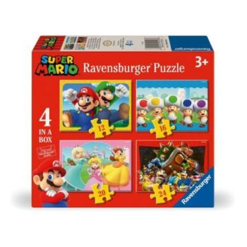 Ravensburger - Puzzle Super Mario 4 buc in cutie 12 16 20 24 piese