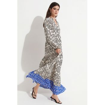 Rochie maxi supradimensionata cu imprimeu