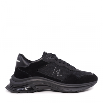 Sneakers bărbați Karl Lagerfeld A Lux Finesse negri din piele și textil 2056BP53165N