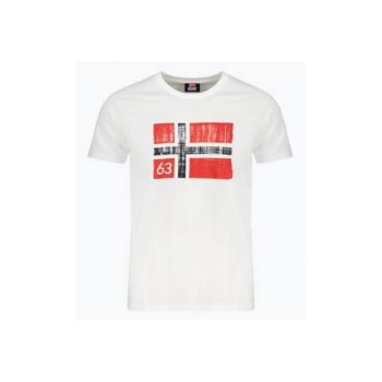 Tricou barbati cu decolteu la baza gatului si imprimeu cu logo