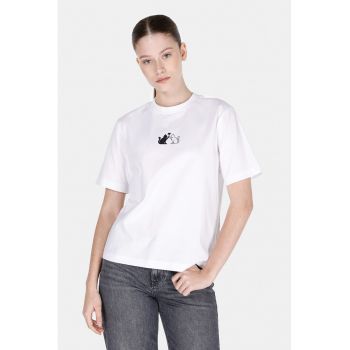 Tricou din bumbac cu imprimeu pisici
