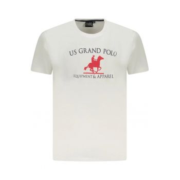 U.S. Grand POLO Tricou barbati cu imprimeu - din bumbac - alb