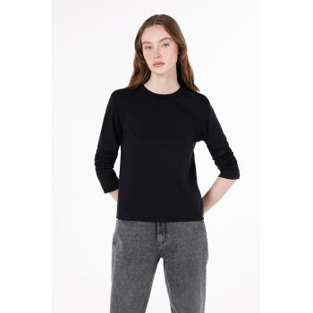 Bluza cu decolteu rotund - Negru -