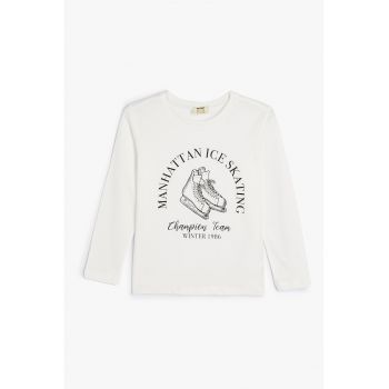 Bluza de bumbac cu imprimeu Manhattan Ice Skating