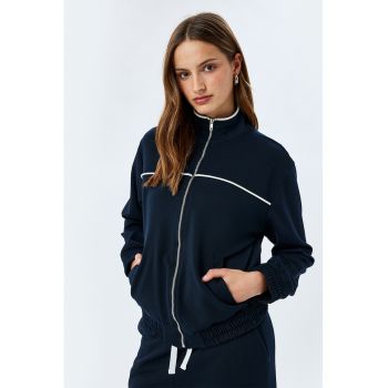 Bluza de trening cu maneci cazute si fermoar