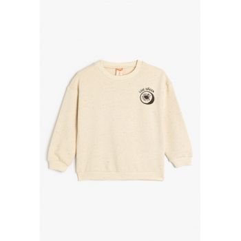 Bluza de trening din amestec de bumbac cu decolteu la baza gatului