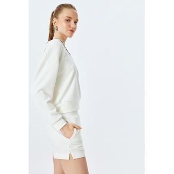Bluza de trening din amestec de modal cu decolteu in V