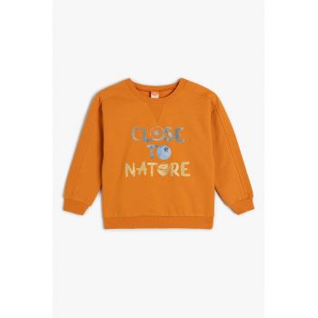 Bluza de trening din bumbac cu imprimeu text