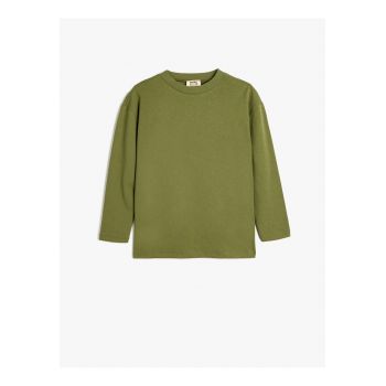 Bluza din bumbac cu decolteu la baza gatului