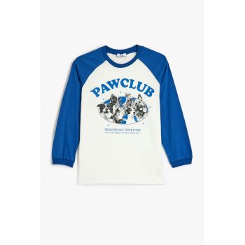 Bluza din bumbac cu imprimeu cu caini