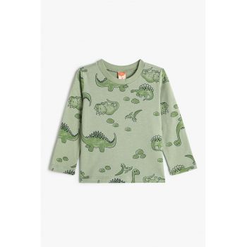 Bluza din bumbac cu imprimeu cu dinozaur