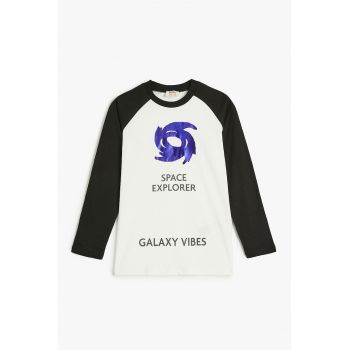 Bluza din bumbac cu maneci lungi