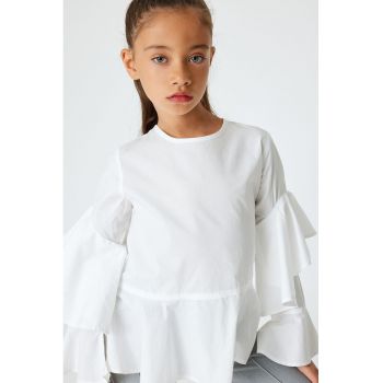 Bluza din bumbac cu volane