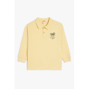 Bluza polo cu detaliu brodat discret