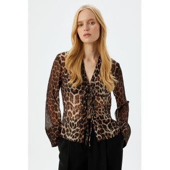Bluza semitransparenta cu model animal print