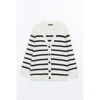 Cardigan lejer cu model in dungi