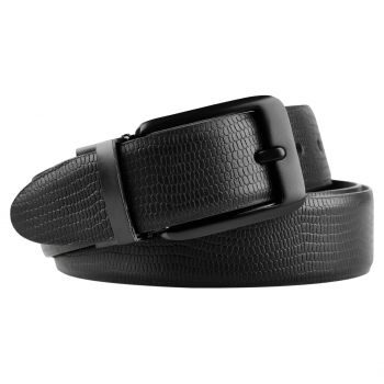 Curea pentru barbati cu doua fete C-181, piele naturala, Negru/Maro