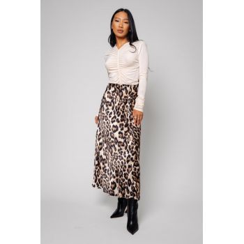 Fusta lunga Animal Print Cream/Black 14051