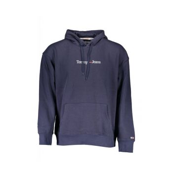 Hanorac barbati cu buzunar central - cu imprimeu cu logo - Regular fit - Bleumarin